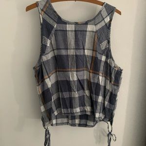 REI hemp plaid tank top